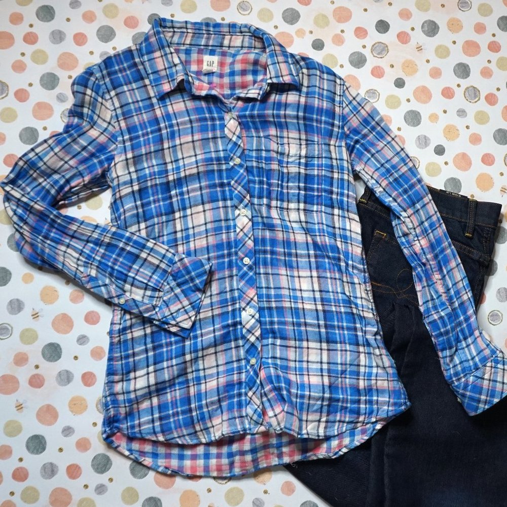Blue Flannel Women's Shirt - XS - Gap